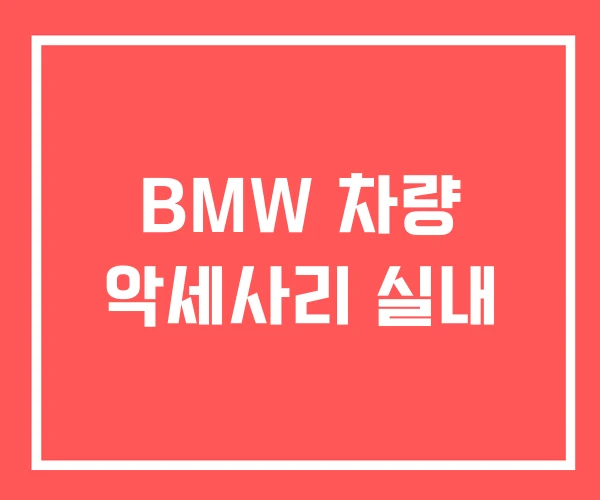 BMW 차량 악세사리 실내