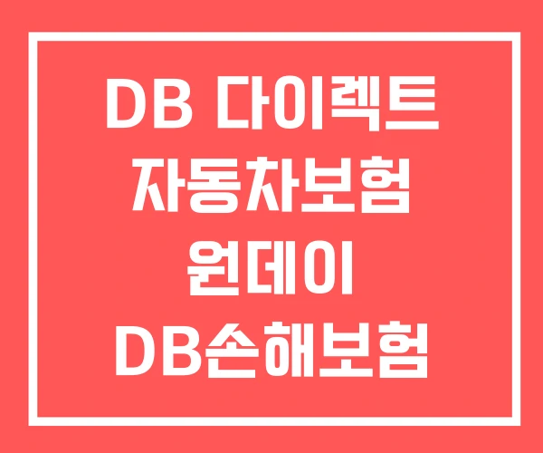 DB 다이렉트 자동차보험 원데이 DB손해보험