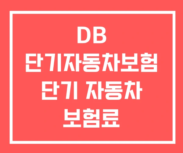 DB 단기자동차보험 단기 자동차 보험료 자동차보험절차