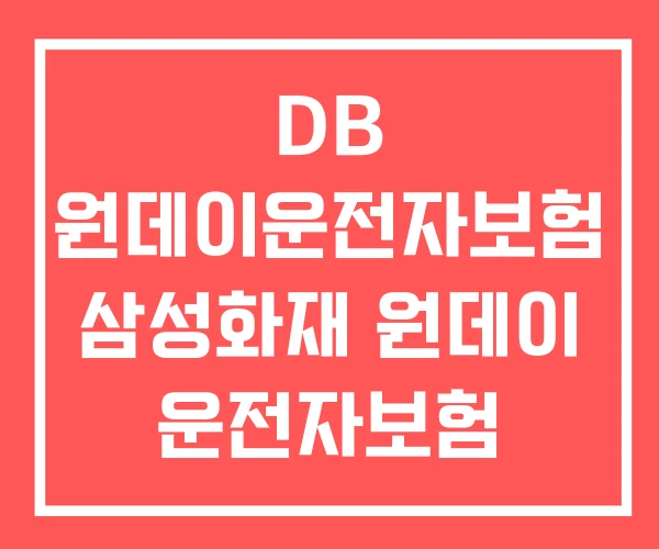 DB 원데이운전자보험 삼성화재 원데이 운전자보험 DB 원데이운전자보험 삼성화재 원데이 운전자보험