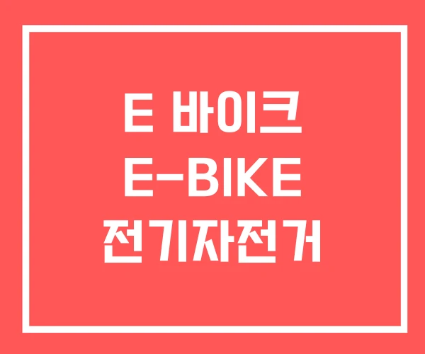 E 바이크 E-BIKE 전기자전거