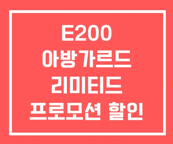 E200 아방가르드 리미티드 프로모션 할인