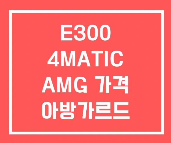 E300 4MATIC AMG 가격 아방가르드