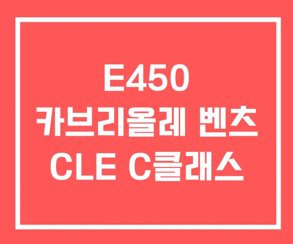 E450 카브리올레 벤츠 CLE C클래스