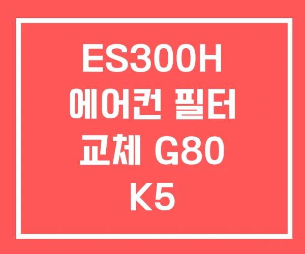 ES300H 에어컨 필터 교체 G80 K5 에어컨필터교체