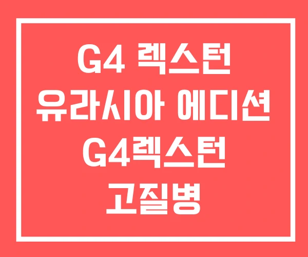 G4 렉스턴 유라시아 에디션 G4렉스턴 고질병