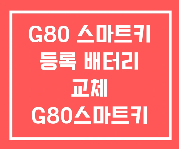 G80 스마트키 등록 배터리 교체 G80스마트키 기능