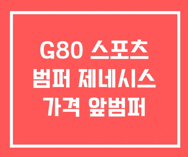 G80 스포츠 범퍼 제네시스 가격 앞범퍼