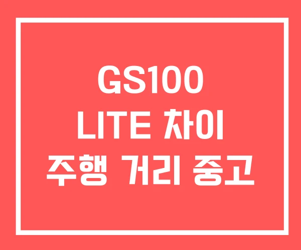 GS100 LITE 차이 주행 거리 중고 GS100 LITE 차이 주행 거리 중고
