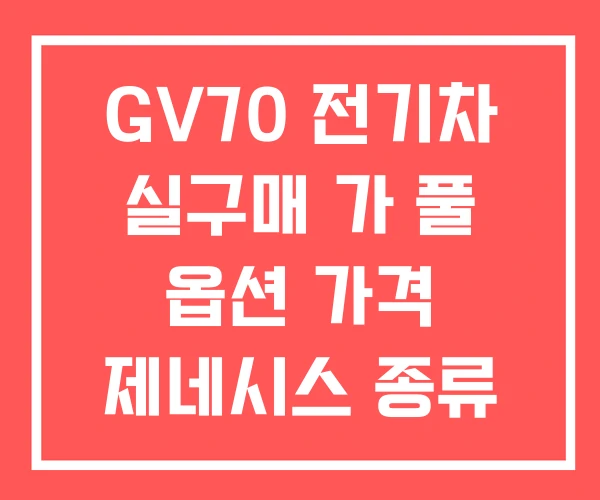 GV70 전기차 실구매 가 풀 옵션 가격 제네시스 종류 GV70 전기차 실구매 가 풀 옵션 가격 제네시스 종류