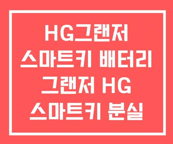 HG그랜저 스마트키 배터리 그랜저 HG 스마트키 분실