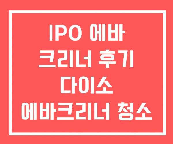 IPO 에바 크리너 후기 다이소 에바크리너 청소 DIY