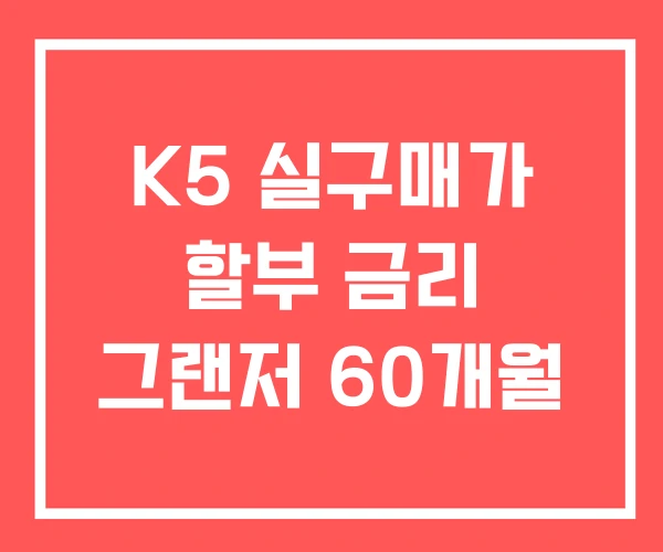 K5 실구매가 할부 금리 그랜저 60개월 K5 실구매가 할부 금리 그랜저 60개월