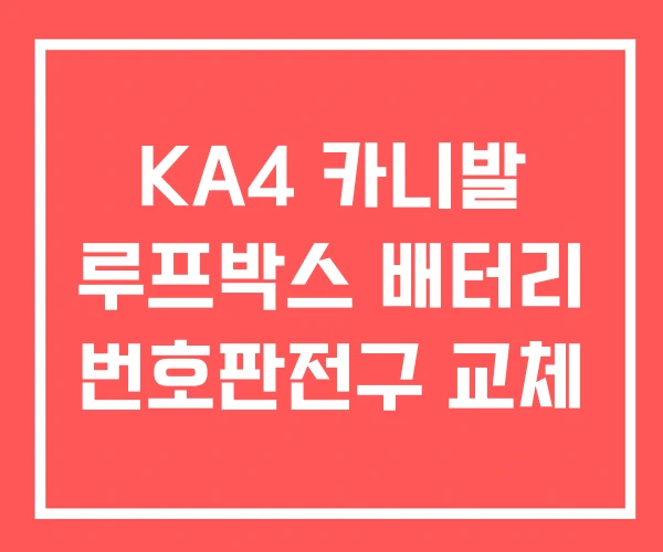 KA4 카니발 루프박스 배터리 번호판전구 교체 KA4 카니발 루프박스 배터리 번호판전구 교체