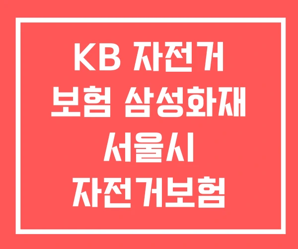 KB 자전거 보험 삼성화재 서울시 자전거보험