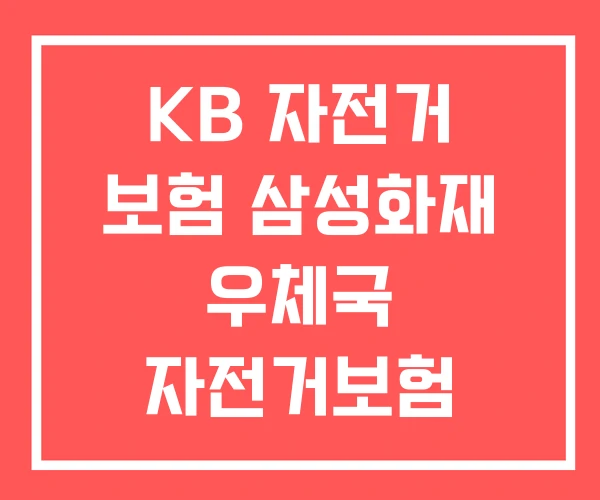 KB 자전거 보험 삼성화재 우체국 자전거보험