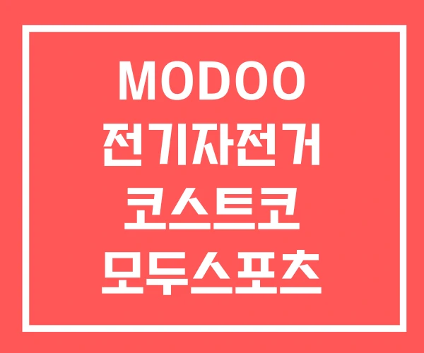MODOO 전기자전거 코스트코 모두스포츠 대리점