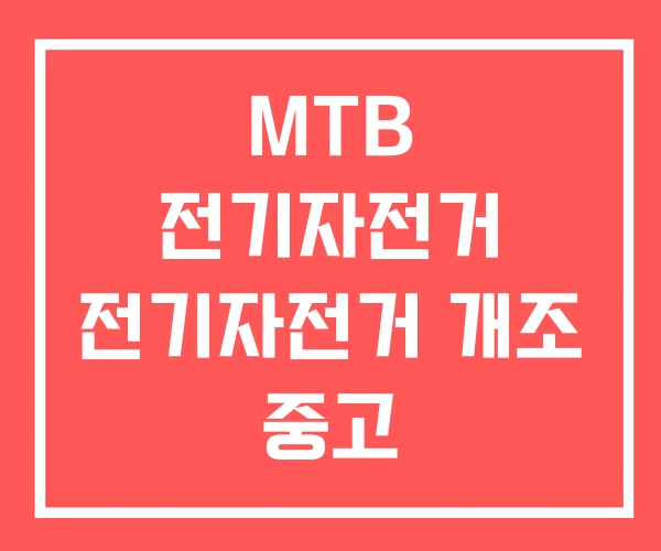 MTB 전기자전거 전기자전거 개조 중고