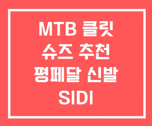 MTB 클릿 슈즈 추천 평페달 신발 SIDI