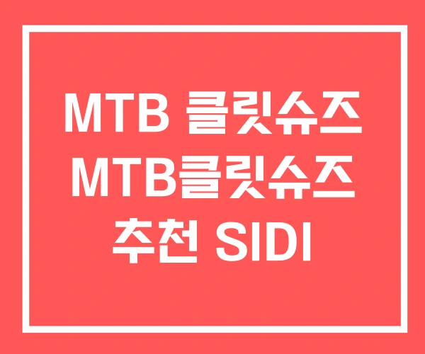 MTB 클릿슈즈 MTB클릿슈즈 추천 SIDI