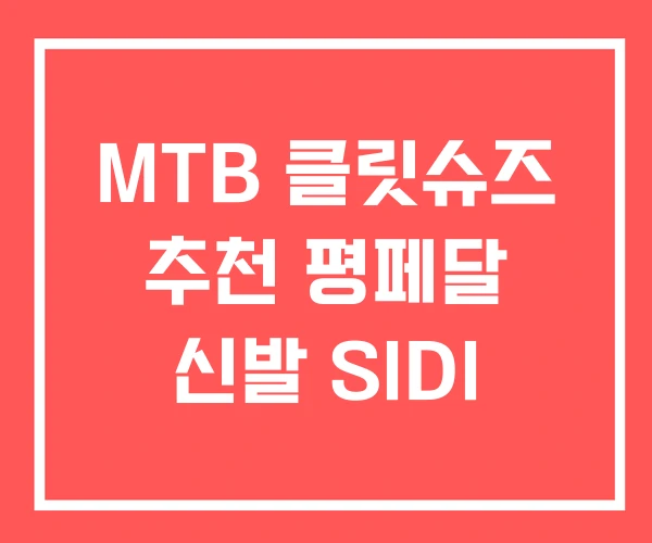 MTB 클릿슈즈 추천 평페달 신발 SIDI
