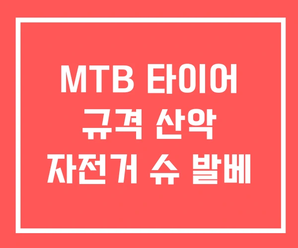 MTB 타이어 규격 산악 자전거 슈 발베