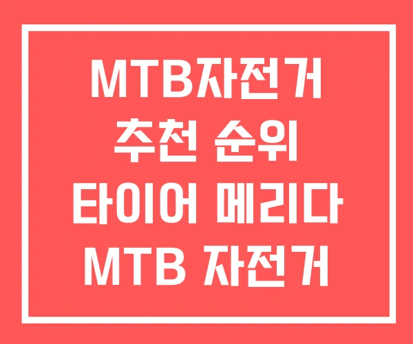 MTB자전거 추천 순위 타이어 메리다 MTB 자전거