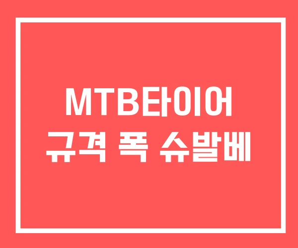 MTB타이어 규격 폭 슈발베