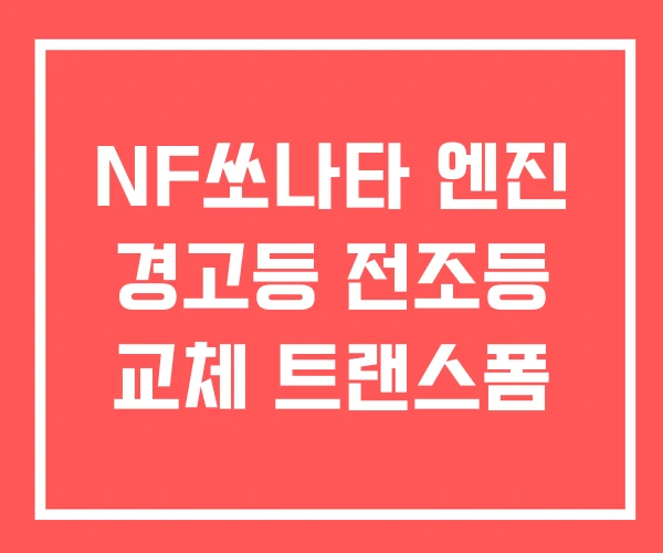 NF쏘나타 엔진 경고등 전조등 교체 트랜스폼 NF쏘나타 엔진 경고등 전조등 교체 트랜스폼
