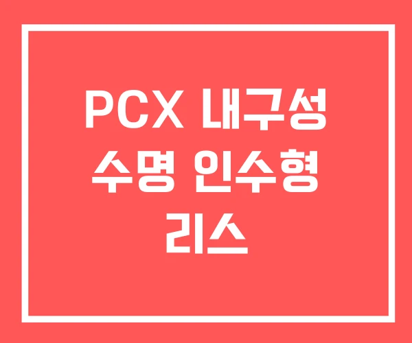 PCX 내구성 수명 인수형 리스