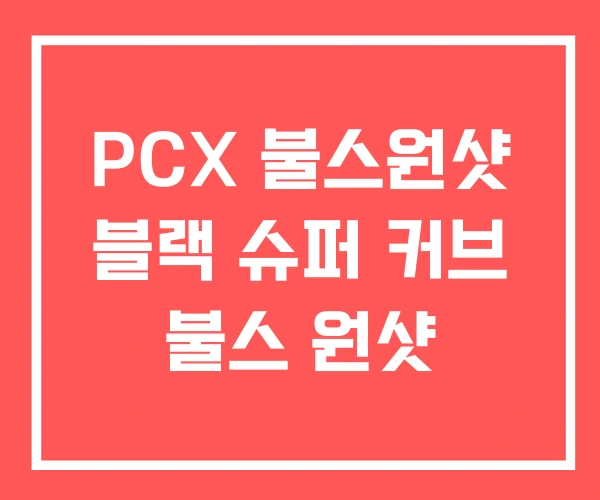 PCX 불스원샷 블랙 슈퍼 커브 불스 원샷