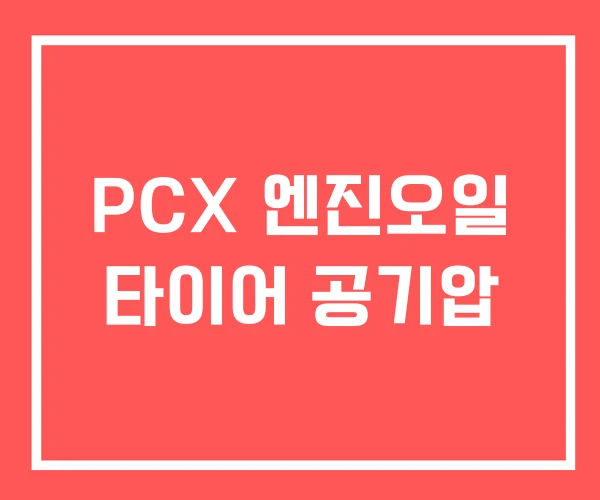 PCX 엔진오일 타이어 공기압