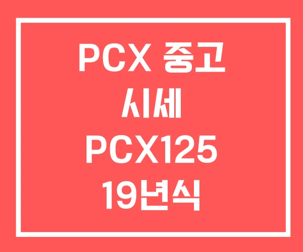 PCX 중고 시세 PCX125 19년식 21년식 PCX 중고 시세 PCX125 19년식 21년식