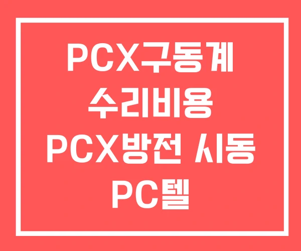 PCX구동계 수리비용 PCX방전 시동 PC텔 PCX구동계 수리비용 PCX방전 시동 PC텔