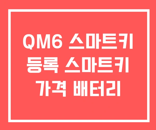 QM6 스마트키 등록 스마트키 가격 배터리