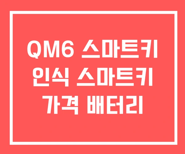 QM6 스마트키 인식 스마트키 가격 배터리