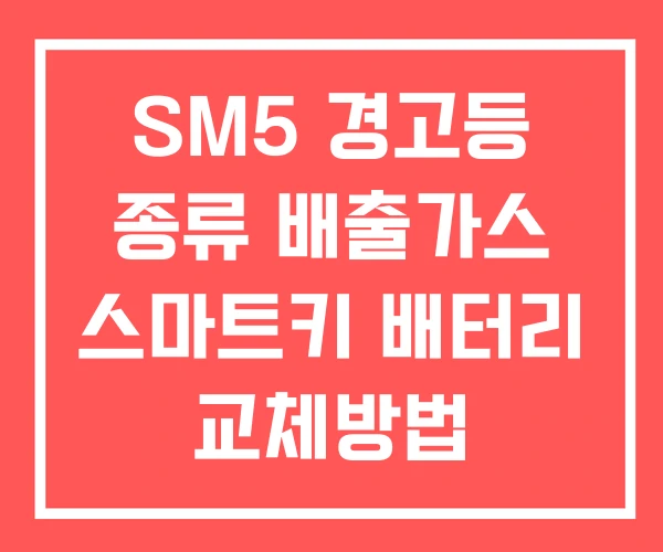 SM5 경고등 종류 배출가스 스마트키 배터리 교체방법 SM5 경고등 종류 배출가스 스마트키 배터리 교체방법