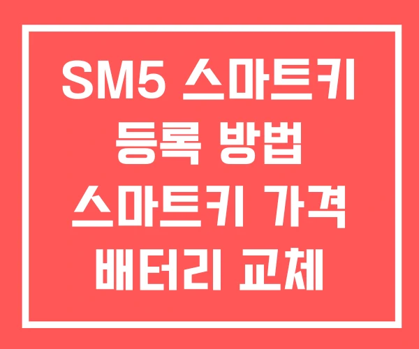 SM5 스마트키 등록 방법 스마트키 가격 배터리 교체 SM5 스마트키 등록 방법 스마트키 가격 배터리 교체