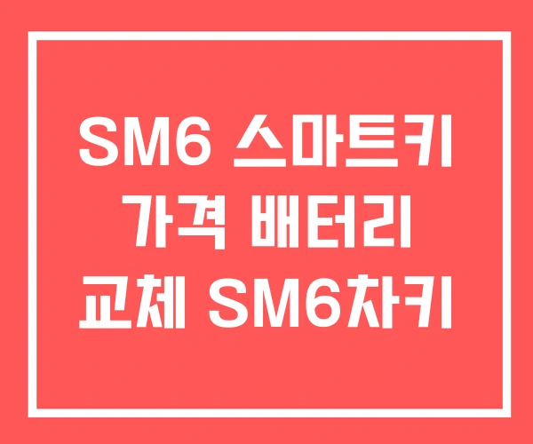 SM6 스마트키 가격 배터리 교체 SM6차키