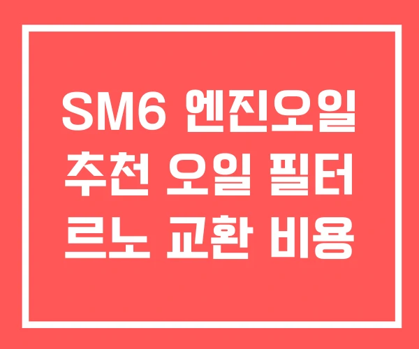 SM6 엔진오일 추천 오일 필터 르노 교환 비용 SM6 엔진오일 추천 오일 필터 르노 교환 비용