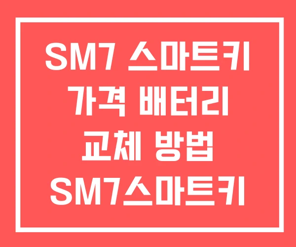 SM7 스마트키 가격 배터리 교체 방법 SM7스마트키