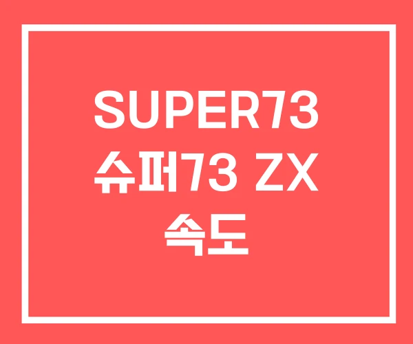 SUPER73 슈퍼73 ZX 속도