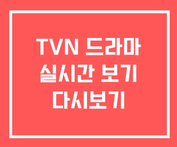 TVN 드라마 실시간 보기 다시보기 TVN 드라마 실시간 보기 다시보기