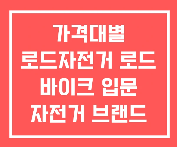 가격대별 로드자전거 로드 바이크 입문 자전거 브랜드