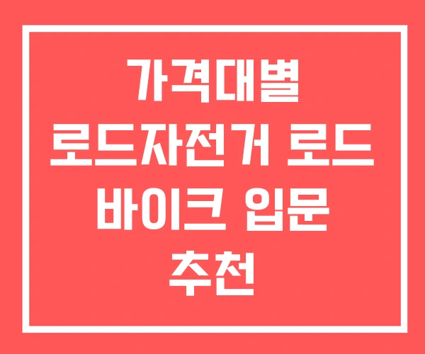 가격대별 로드자전거 로드 바이크 입문 추천
