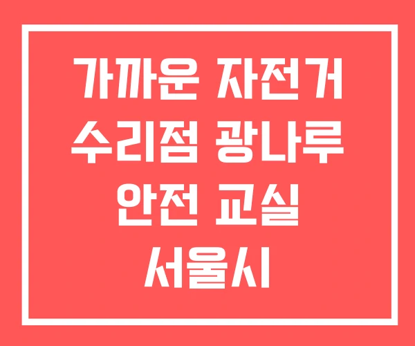 가까운 자전거 수리점 광나루 안전 교실 서울시