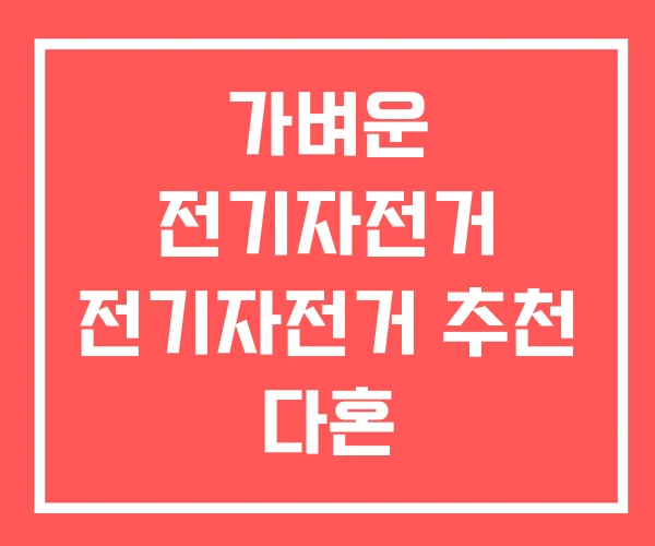 가벼운 전기자전거 전기자전거 추천 다혼