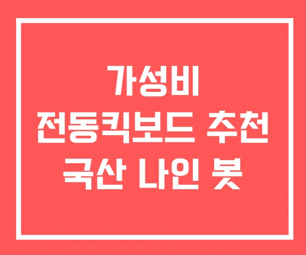 가성비 전동킥보드 추천 국산 나인 봇
