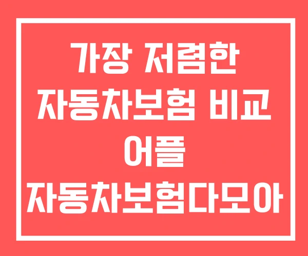 가장 저렴한 자동차보험 비교 어플 자동차보험다모아 가장 저렴한 자동차보험 비교 어플 자동차보험다모아