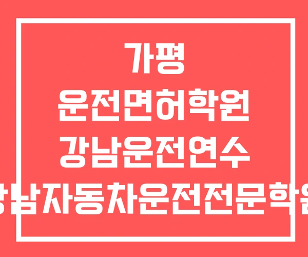 가평 운전면허학원 강남운전연수 강남자동차운전전문학원